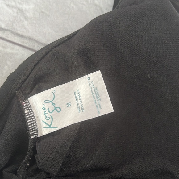 Kona sol asymmetrical ruffle high coverage black one piece swimsuit - Picture 6 of 8